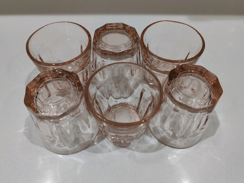 6'lı Pembe Cam Kahve Bardak Seti - 5
