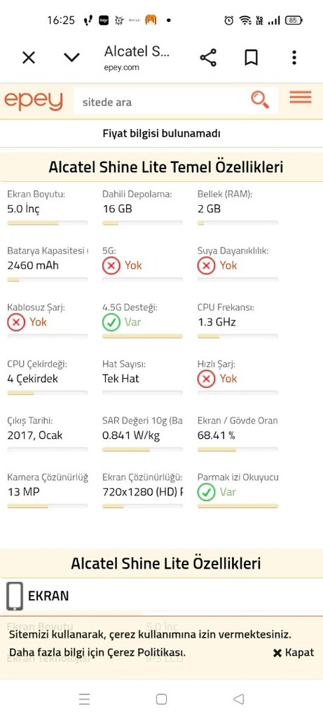 Alcatel shine lite cep telefonu - 4