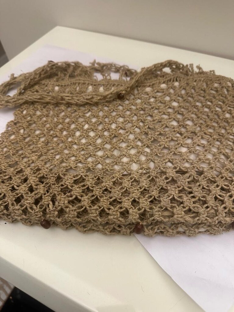 Çanta makrome 35 cm 25 cm içi astarlı fermuarlı el yapımı - 6