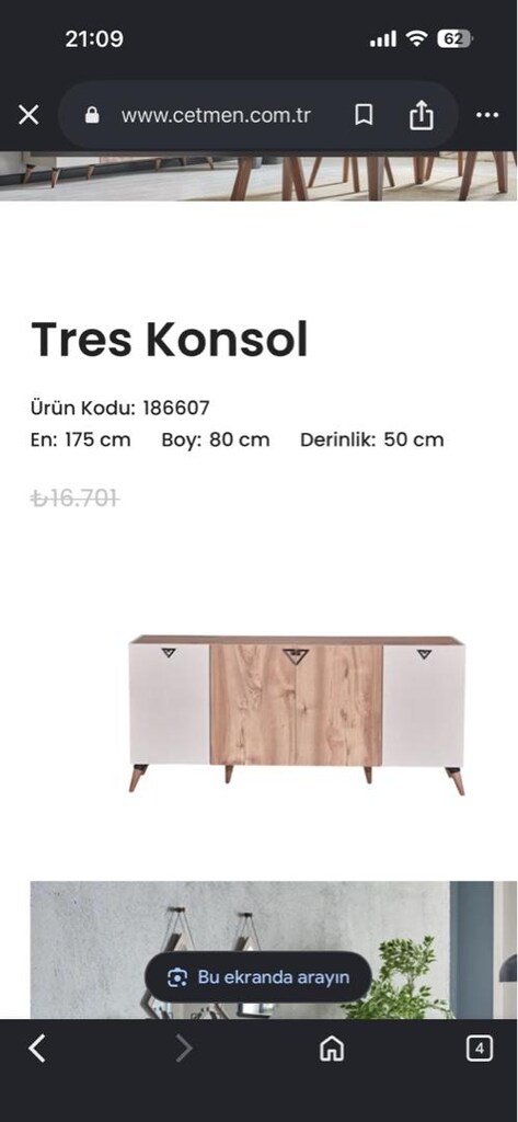 Cetmen yemek masası konsol 6 adet sandalye - 2