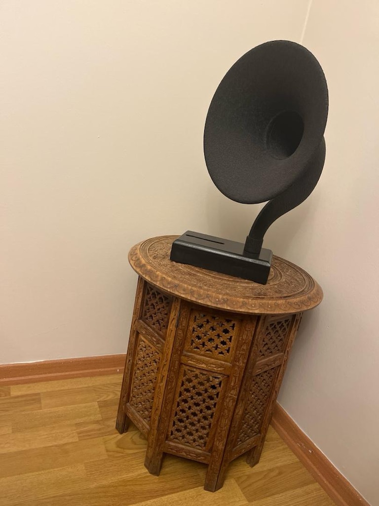 Vintage Hint İşi Oyma Ahşap Sekizgen Sehpa – Etnik Tasarım - 3