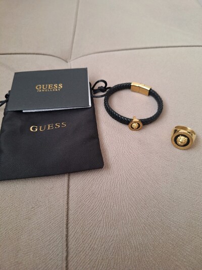 ORJİNAL GUESS MARKA ASLAN'LI ERKEK BİLEKLİK VE YÜZÜK
