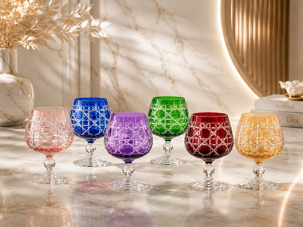 kristal kesme kahve yanı su bardağı 250 ml - 5