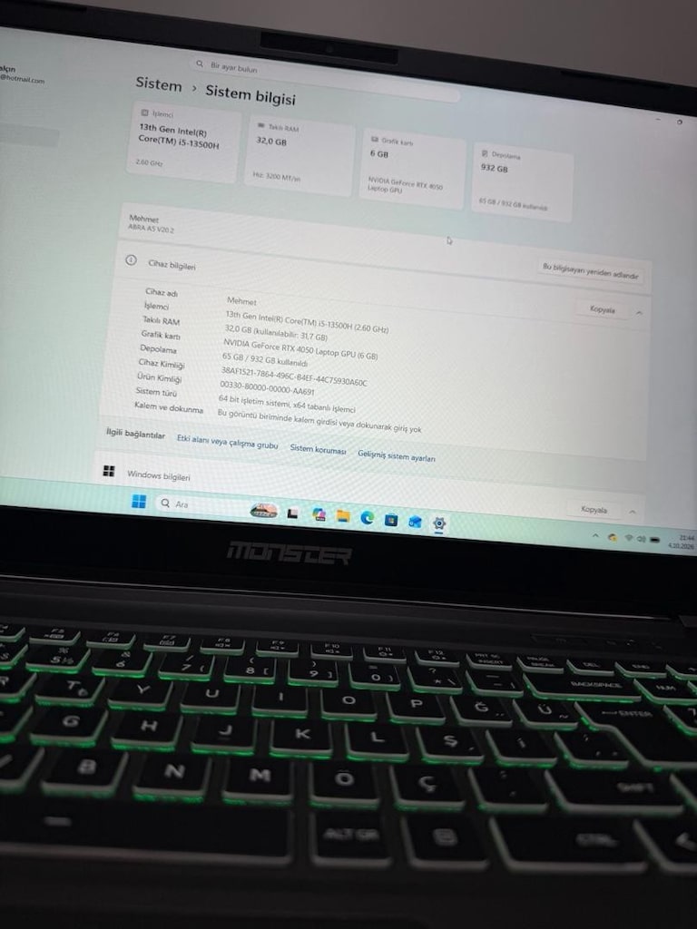Monster Abra A5 Gaming Laptop V20.2 Garantili - 4