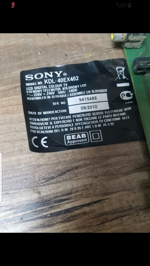 Sony Bravia KDL-40EX402 Anakart - 2
