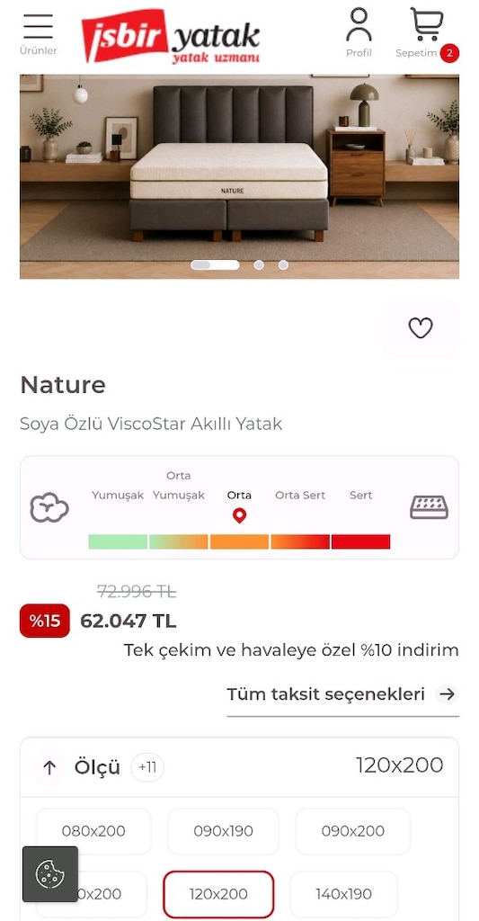 İşbir Nature Bambu Yaysız Yatak - Baza ve Başlık - 4