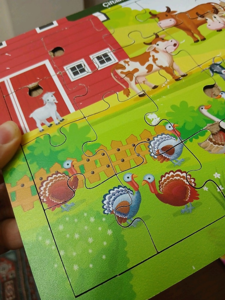 Notpa Çocuklar İçin Eğitici ve Öğretici Ahşap Renkli Puzzle 4'lü Set - 16