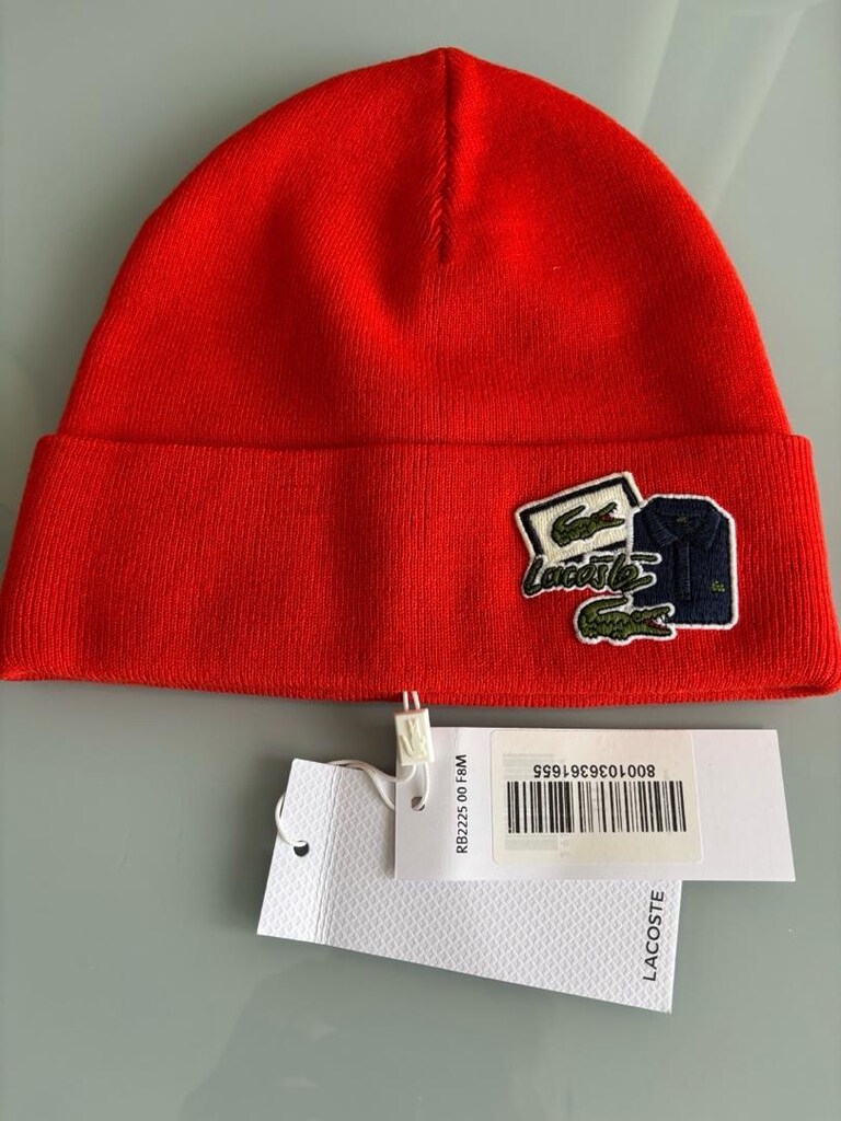 Orijinal lacoste bere unisex kırmızı renk sıfır etiketli - 5