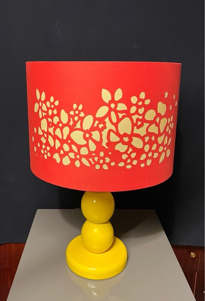 Vintage Pop Art Kırmızı Abajur / Masa lambası - 5