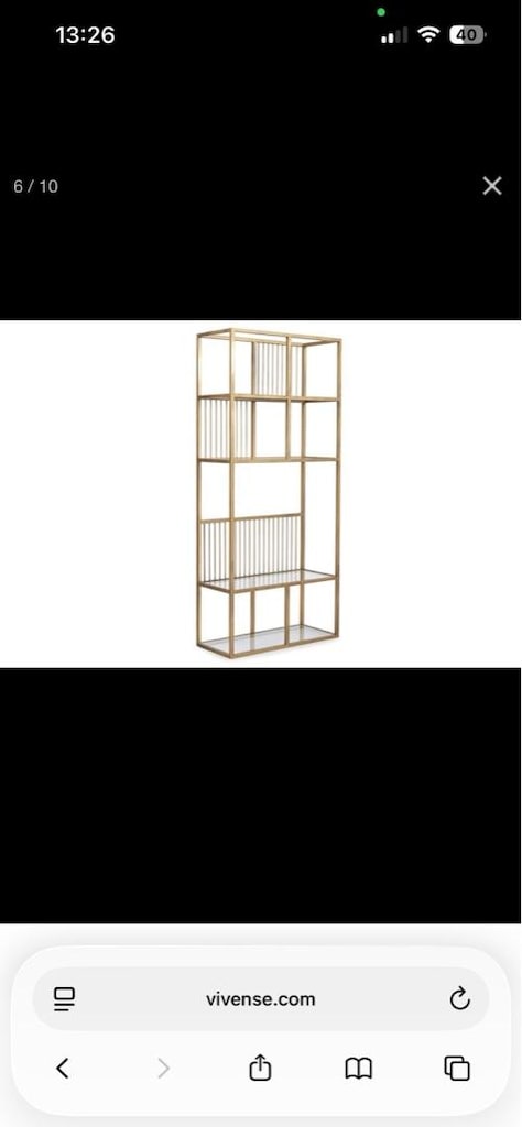 Metal Gri Eskitmeli Pirinç 80 cm Kitaplık - 8