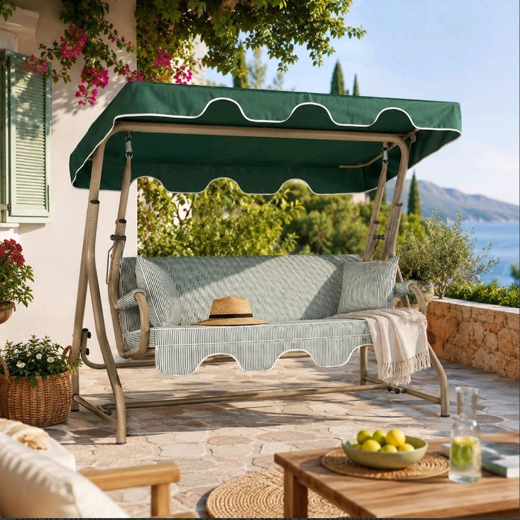 Erinöz Olea 3 Kişilik Yatarlı Bahçe Balkon Teras Salıncağı - Bej Gövde - 4