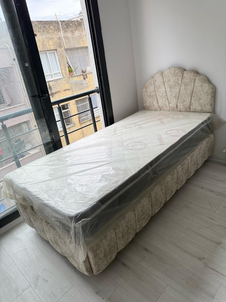 ultra lüks tek kişilik baza başlık yatak ve 3 kapaklı dolap sıfır ürün - 6