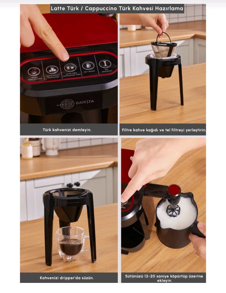 SIFIR Karaca Barista Türk Kahve Makinesi Cappucino Latte Sütlü İçecek - 2