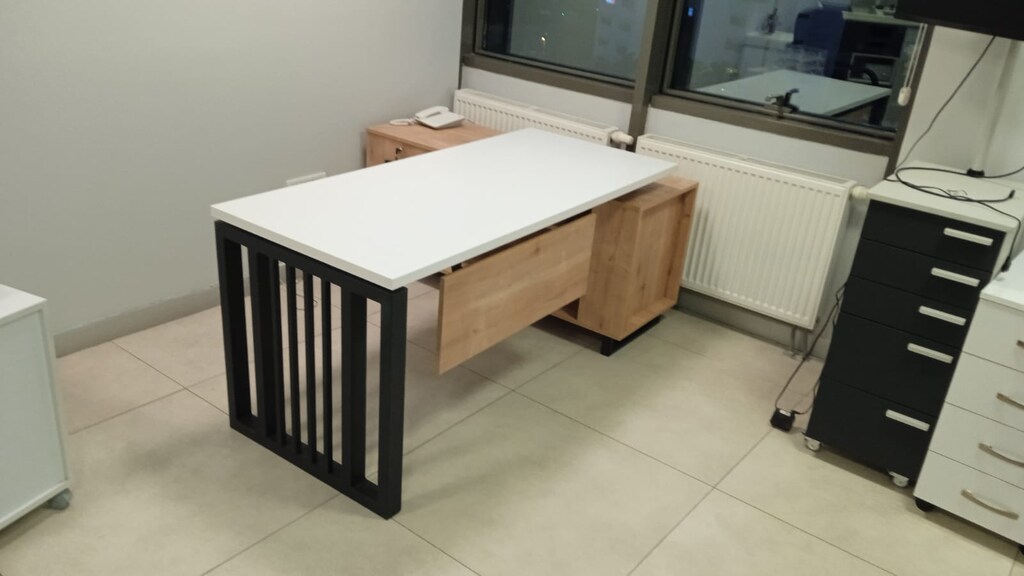 ETAJERLİ PERSONEL MASASI / ÇALIŞMA MASASI / DEMİRSA İRON ART - 7