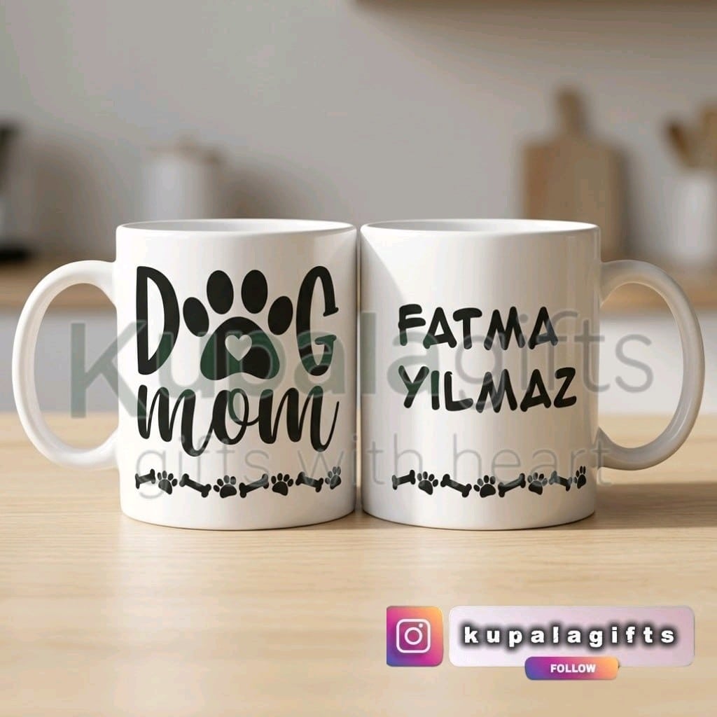 dog dad,dog mom baskılı kupa bardak - 3