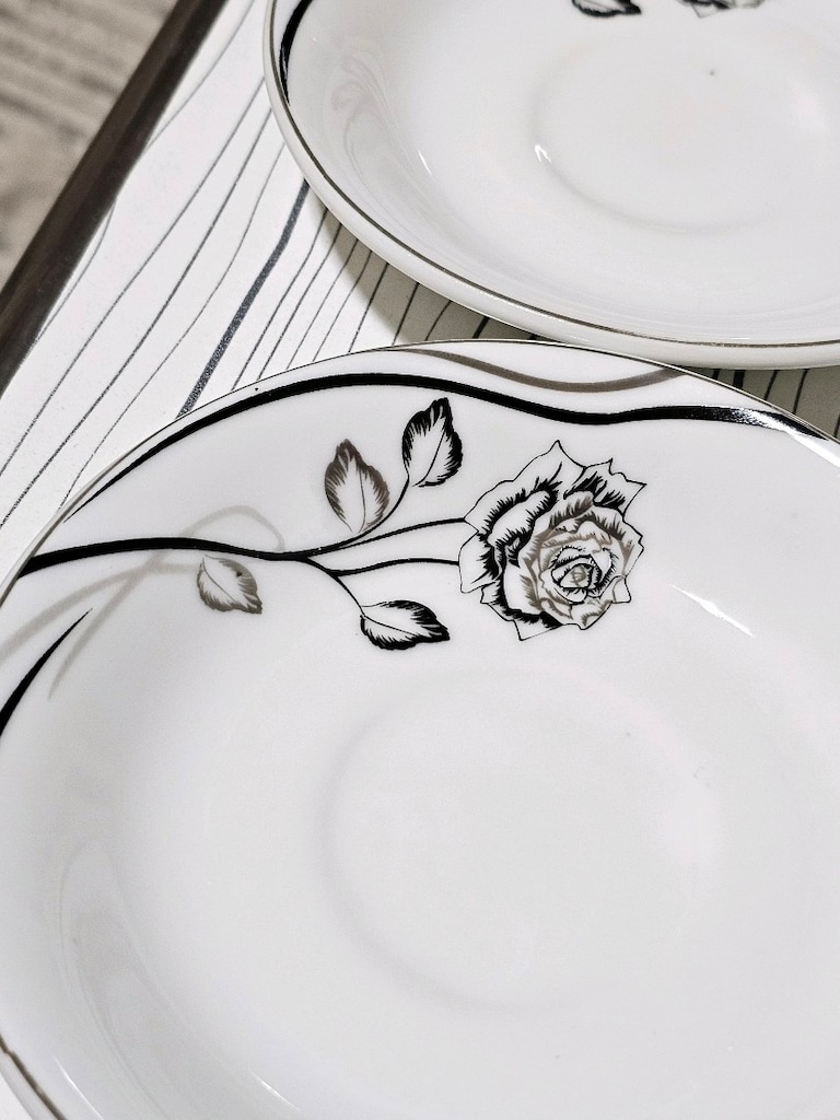 İran markası Çiçek Desenli Pars Porselen Çay/Kahve Fincanı Tabağı Seti - 3