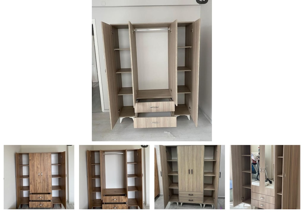 4 kapaklı elbise dolabı gsemjvlpcf - 2