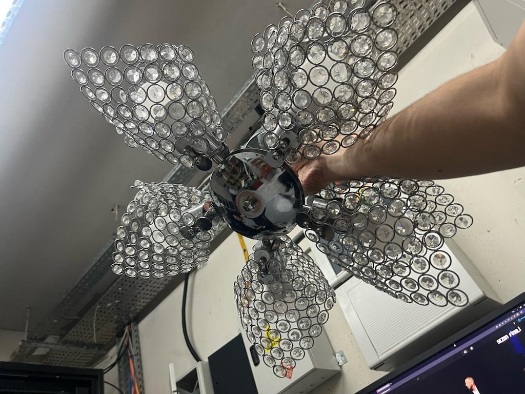 Lüks Modern Kristal Kanatlı Sarkıt Avize Krom 5’li - Ampuller Hediye - 4