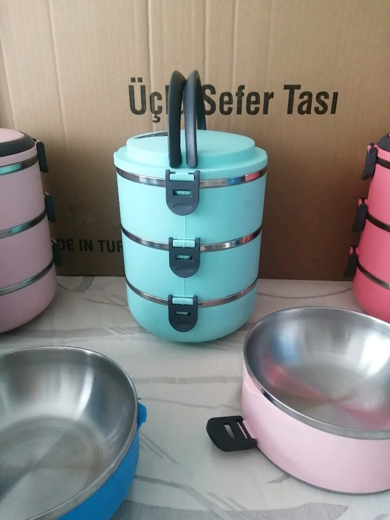 3 KATLI VAKUMLU YEMEK TERMOS SEFER TASİ - 2