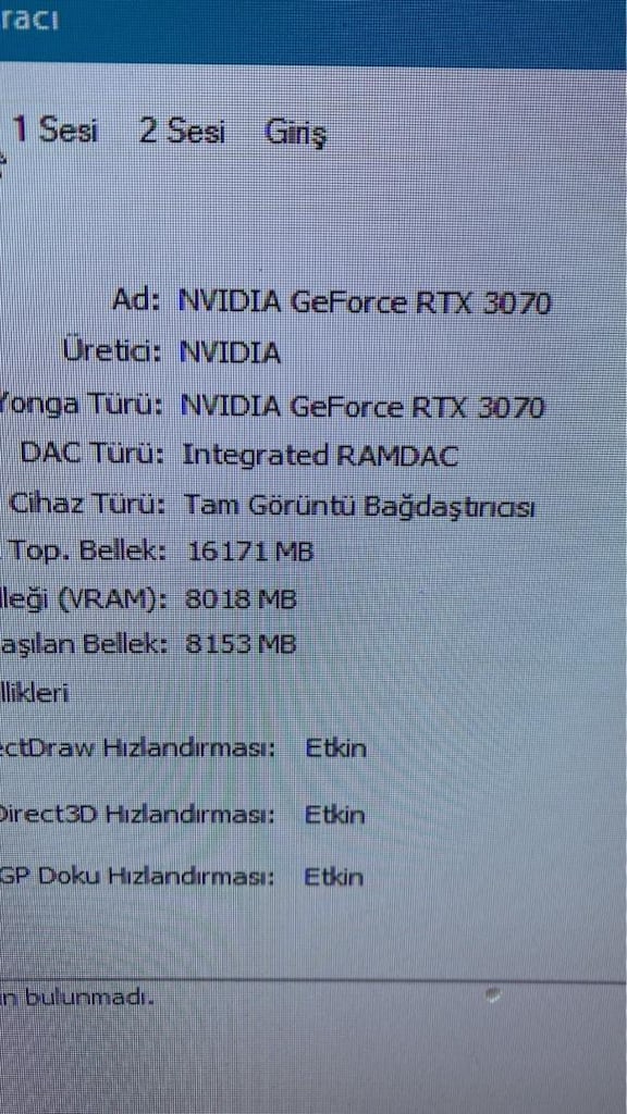 TEMİZ KULLANILMIŞ FULL - RTX 3070 + 5600X + 165Hz Curved! - 3