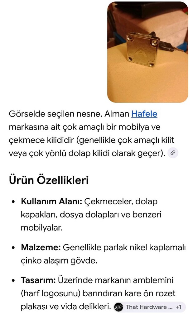 Alman hafelle marka çekmece ve dolap kilidi - 3