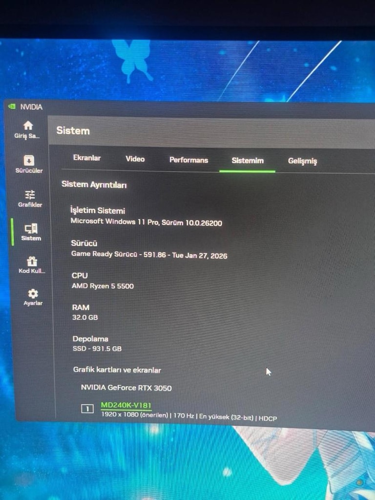 RTX 3050 Ti Gaming PC | 32 GB RAM | SSD | Temiz ve Sorunsuz Sistem - 2