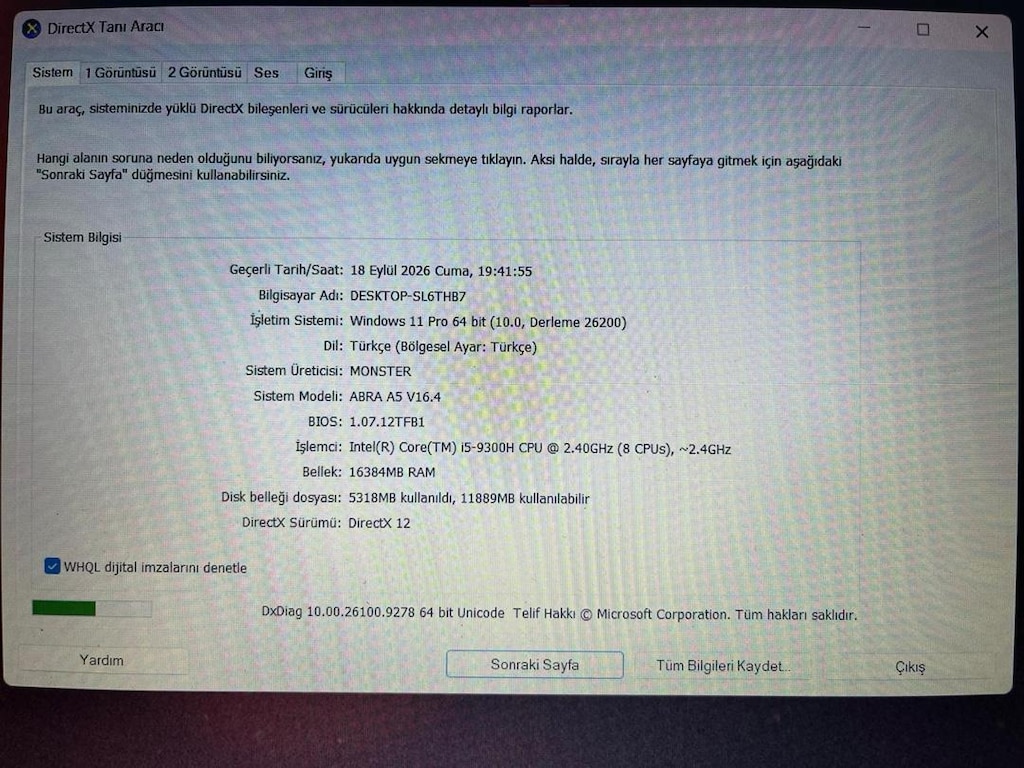 Temiz Monster Abra A5 V16.4 gaming laptop - 12