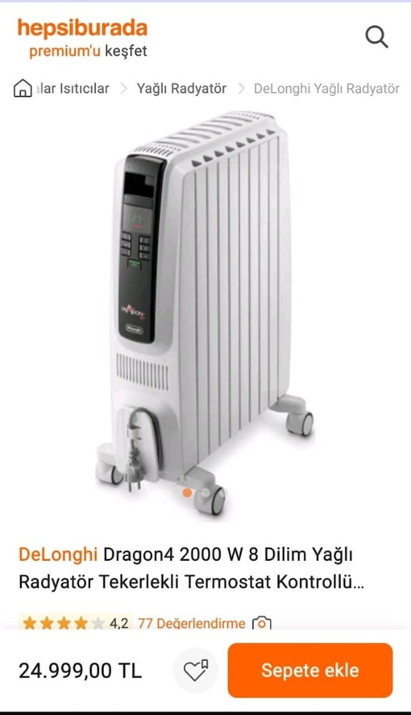 Delonghi Dragon Trd4 0820E dijital ekran 8 dilm yağlı radyatör ısıtıcı - 18
