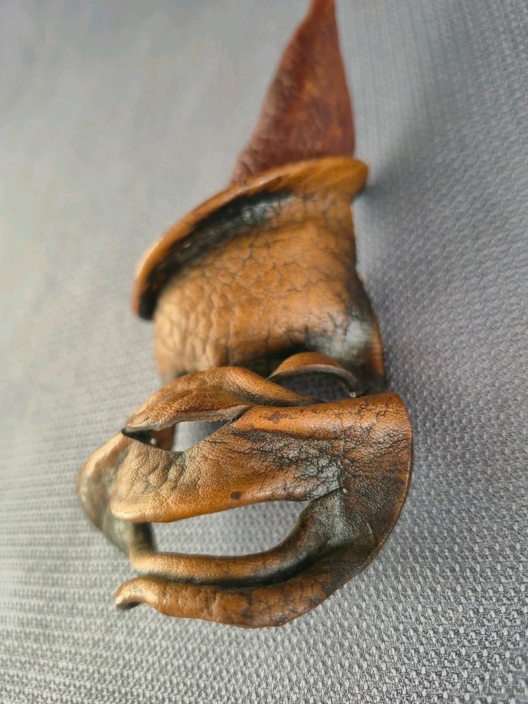VİNTAGE DERİ DUVAR MASKESİ....7x16.5 cm - 3