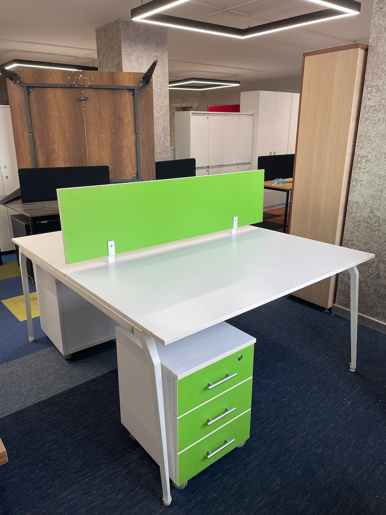 KLAS OFİS ÜSKÜDAR 160x140 cm YEŞİL KESONLU WORKSTATION - 3