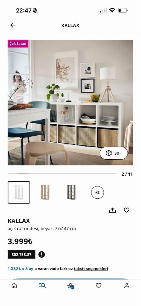 ikea KALLAX açık raf ünitesi 77*147 cm - 2