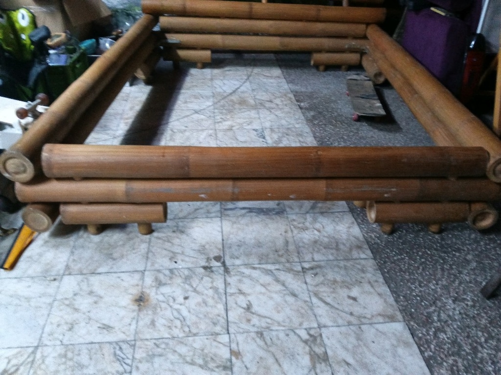 bambu ağacından çift kişilik karyola - 2