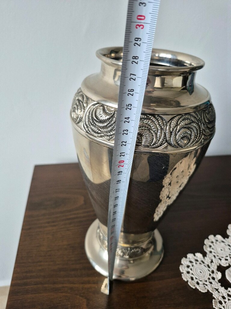 Gümüş Alpaka Alman gümüş Vazo - 5