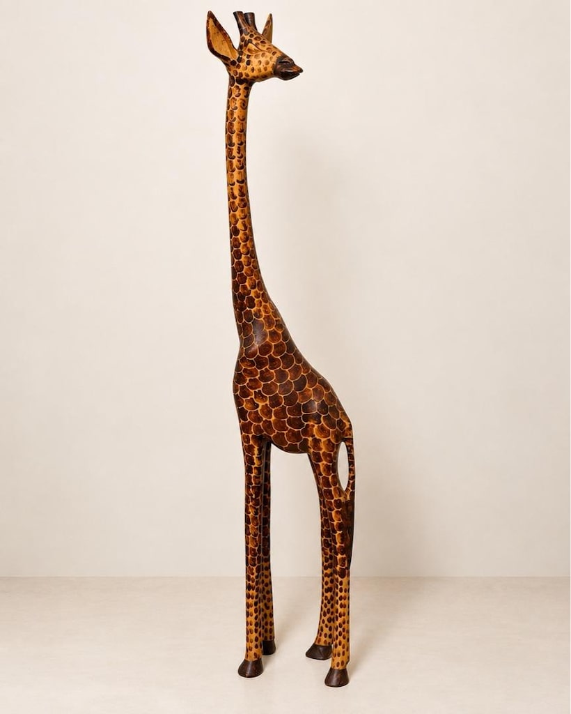 Kenya El Oyması Ahşap Zürafa – 125 cm