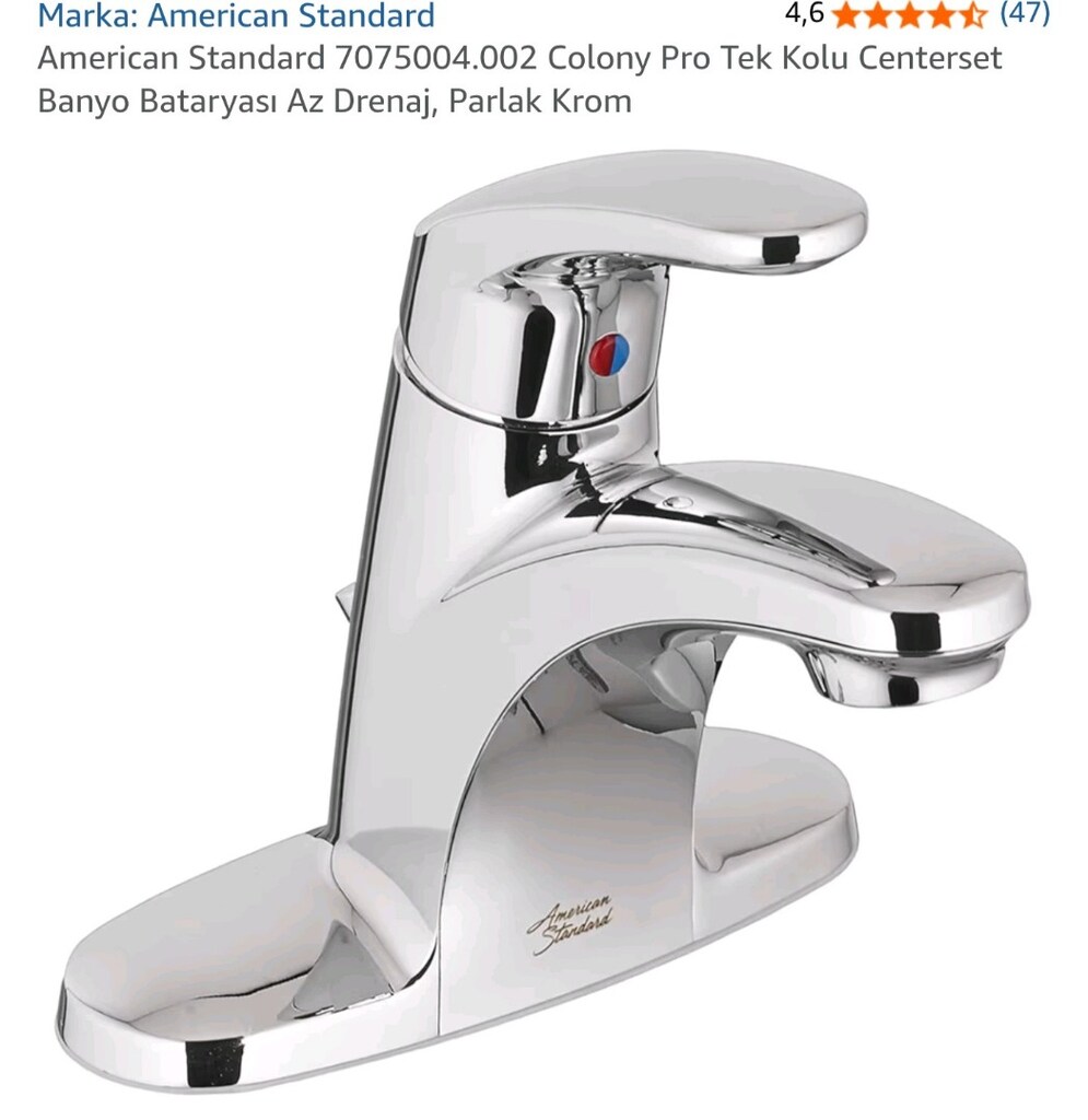 American Standard Colony Pro Centerset Banyo Bataryası – Parlak Krom, - 2