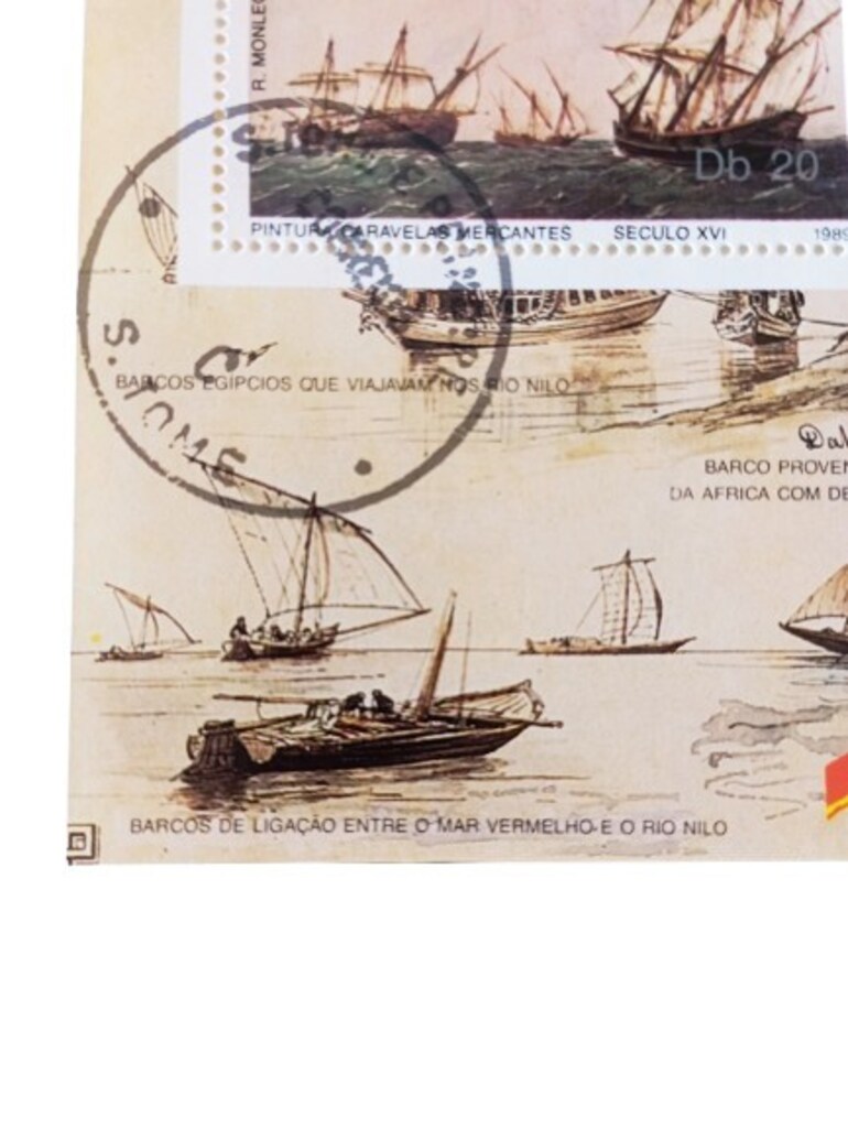 1989 São Tomé ve Príncipe – 16. Yüzyıl Gemileri Blok Pul - 5