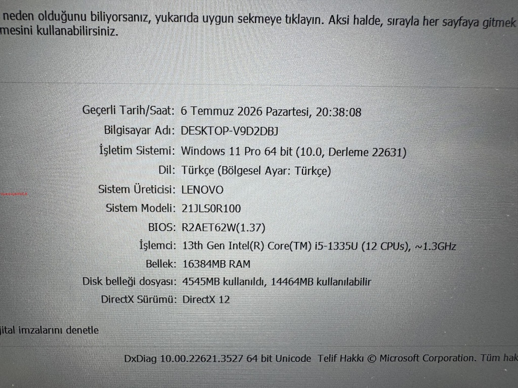 LENOVO THİNKPAD İ5 13. NESİL 16 GB RAM 256 M2SSD - 6