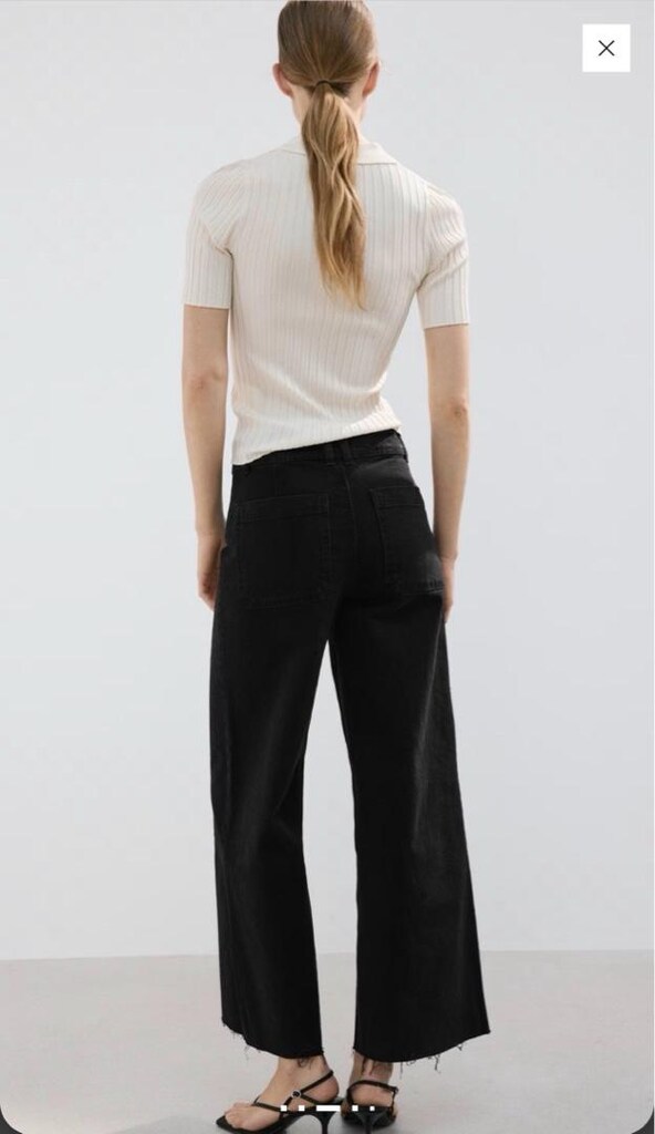 Mango Catherin Siyah Yüksek Bel Culotte Jean 36 Beden_1 Kez Kullanıldı — görsel 9/10