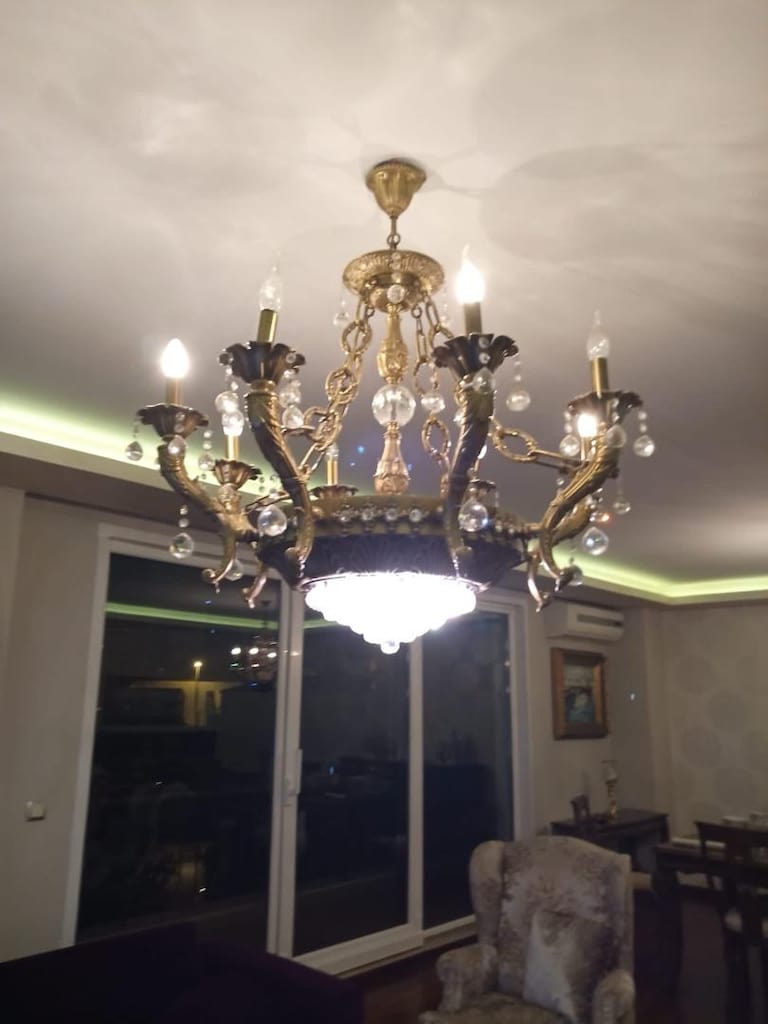 ispanyol pirinç kristal avize - 2
