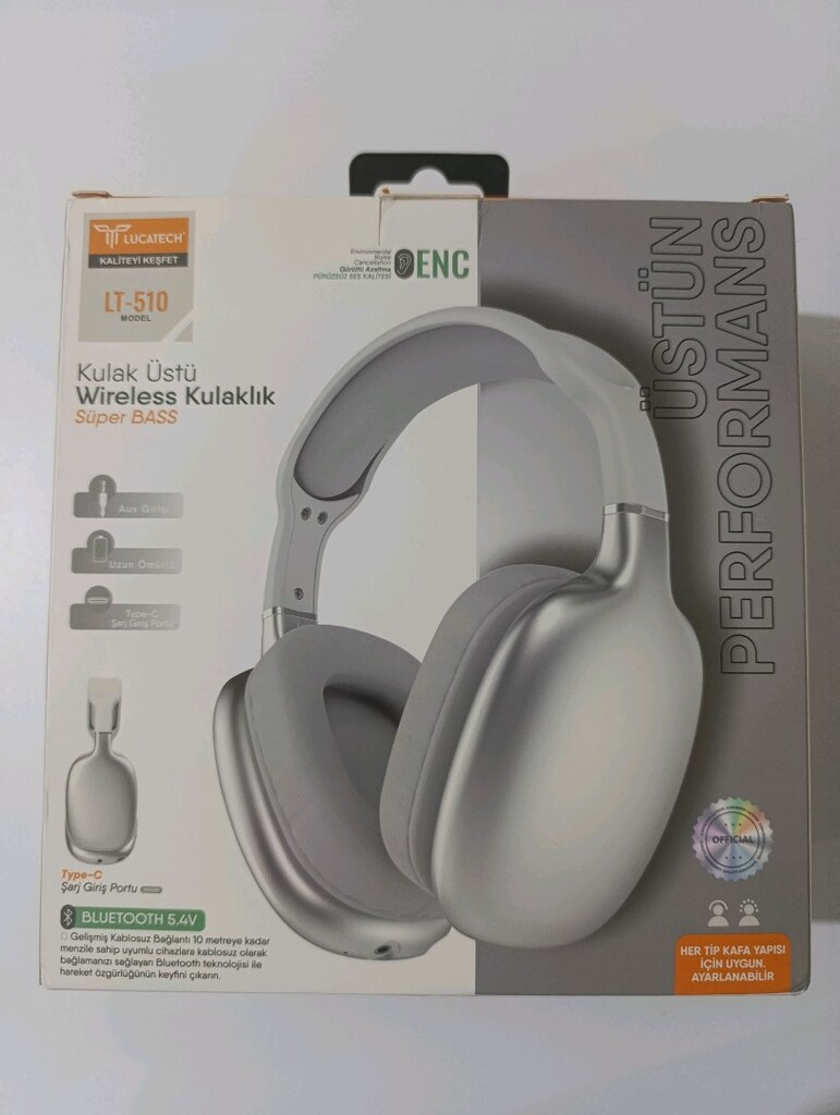 FLUCATECH LT-510 Wireless Bluetooth Kulak Üstü Kulaklık Süper Bass - 3