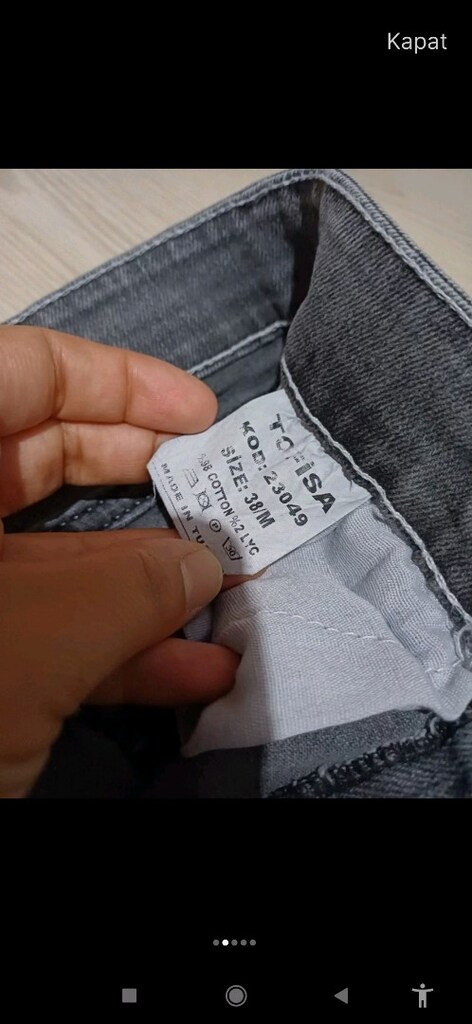 gri likralı kot pantolon - 3