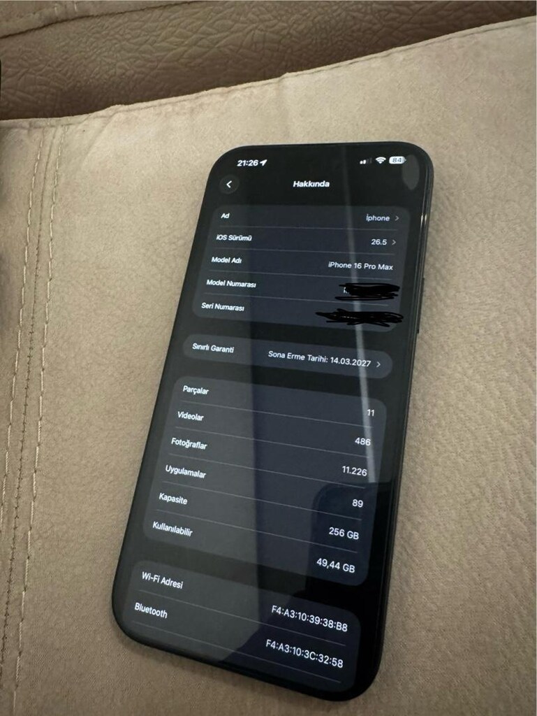 iPhone 16 pro max tr garantili faturalı il sahibinden pil 92 - 3