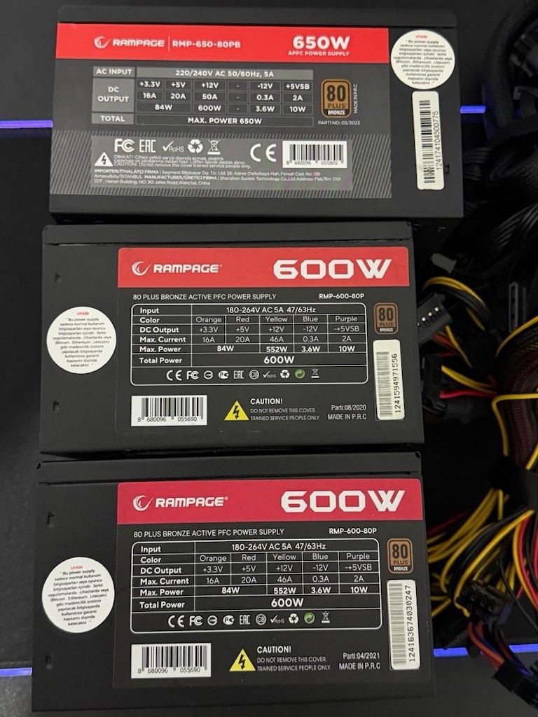 Rampage 650W 80+ Bronze Power Supply Tertemiz Sorunsuz Performanslı - 2