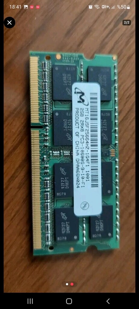 2 Gb 10600s 1333 Mhz Ddr3 Laptop ram - 2