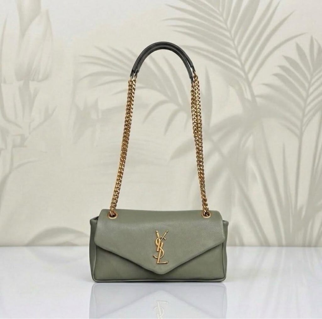 YSL (Saint Laurent) Taba Deri Zincirli Omuz Çantası - 8