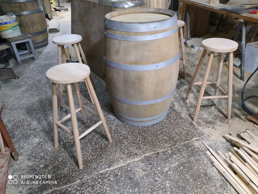 fıçı tabure takımı ahşap Bistro - 5