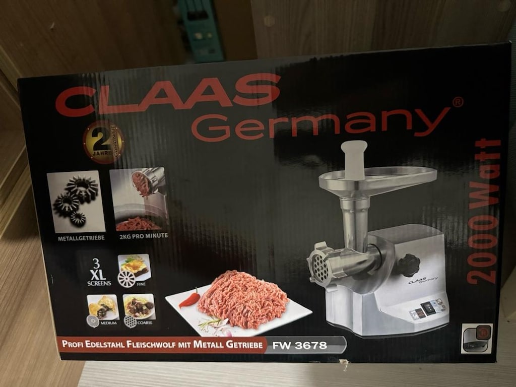 Sıfır Kapalı Kutu CLAAS Almanya 2000W Kıyma Makinesi Gri - 2