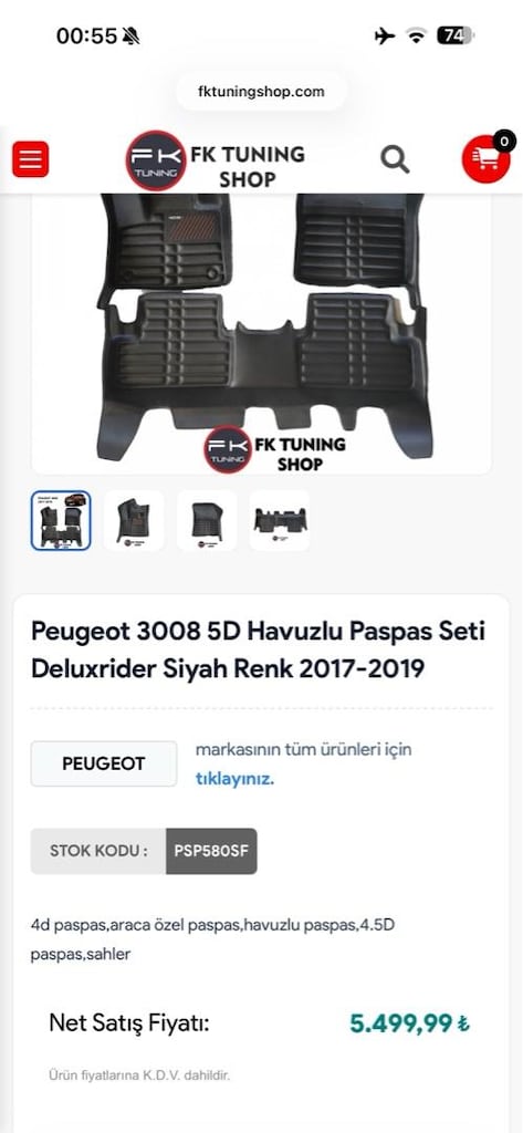 Peugeot 3008 5D Havuzlu Paspas Seti - 6