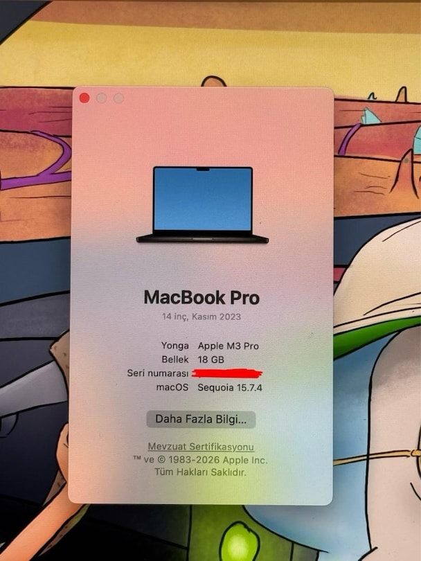 MacBook Pro m3 Pro 14inç 18gb - 7