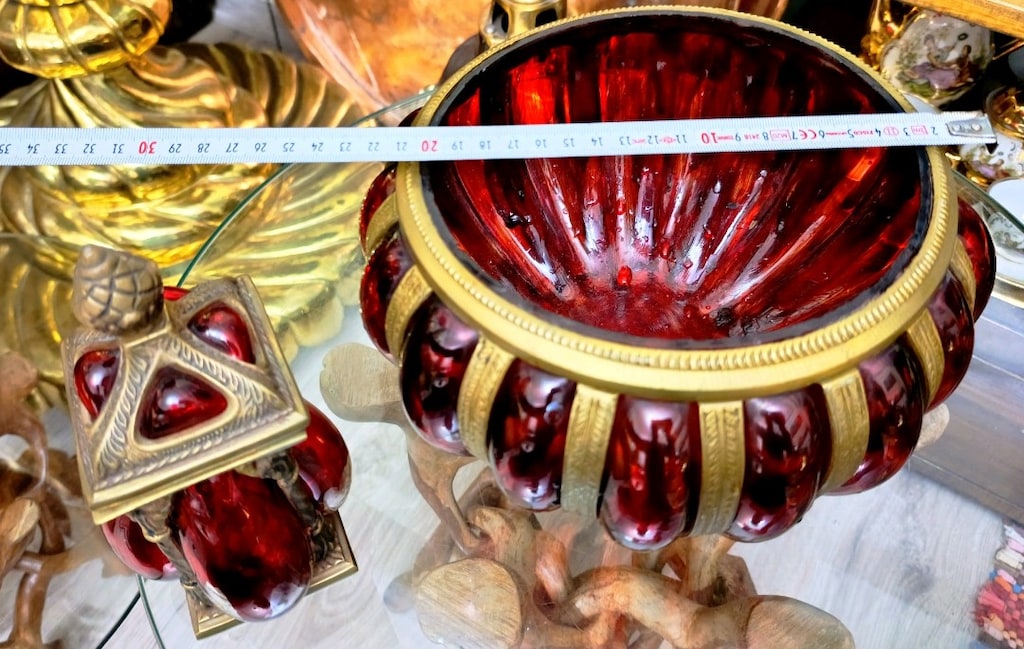 Kervan Bronz Giydirme 25 cm Sunum Kasesi ve 20 cm Damla Şekerlik - 2